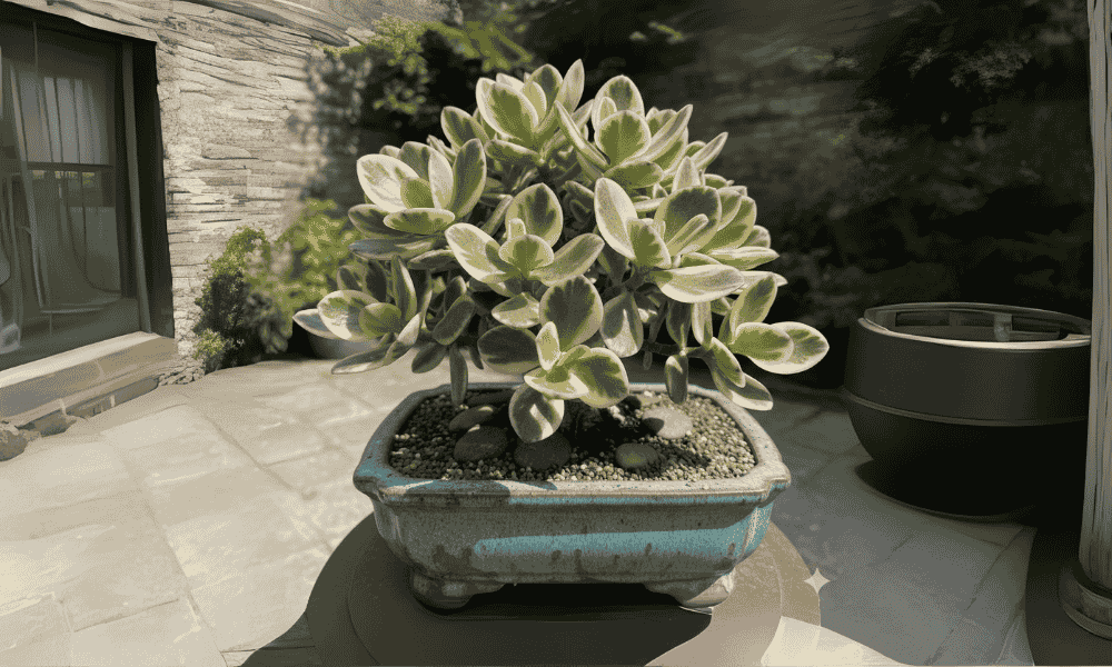 Variegated Jade Bonsai (Crassula Ovata 'Tricolor')