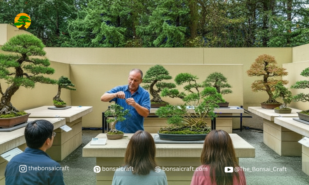 Historic bonsai trees preserved and maintained at the Pacific Bonsai Museum as part of conservation efforts