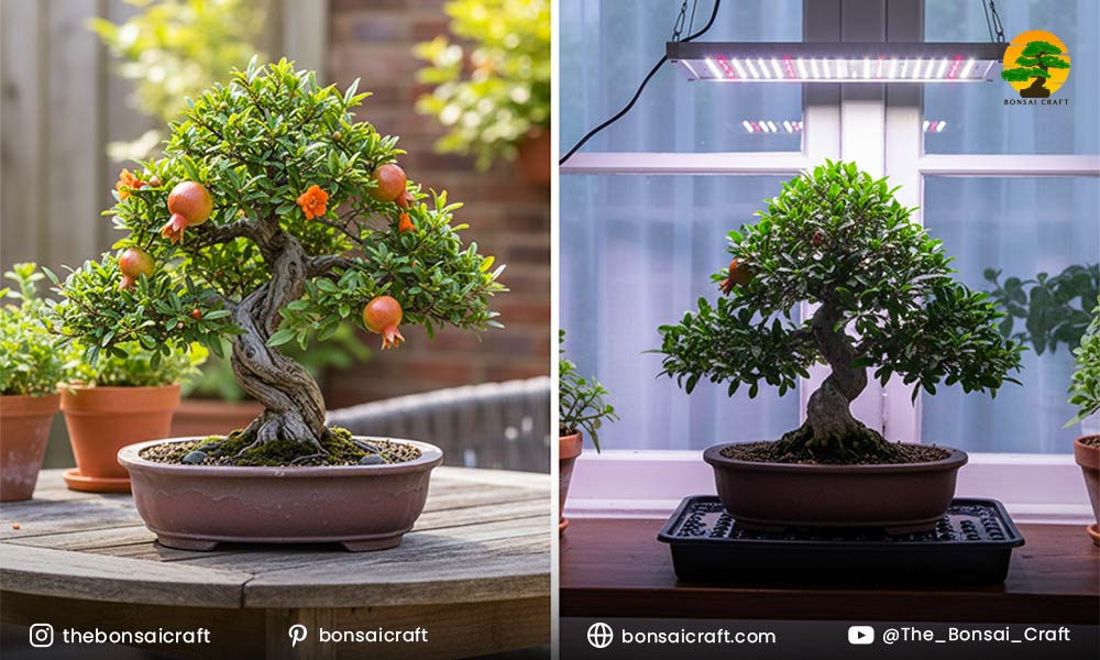 Pomegranate Bonsai Indoor vs. Outdoor Growing