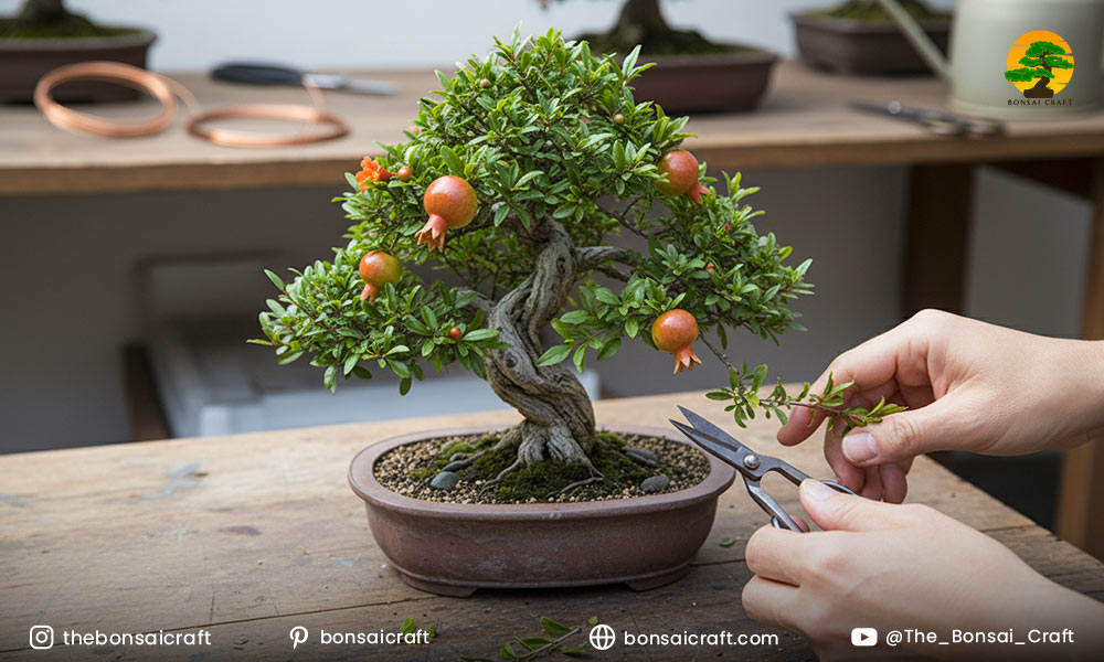 Pruning Pomegranate Bonsai