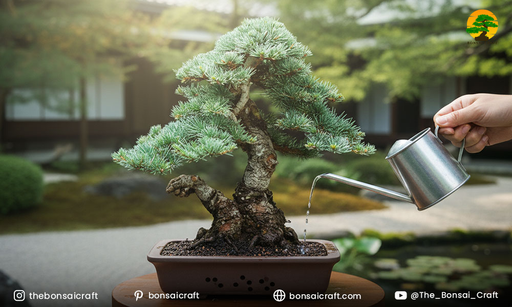 Watering Cedar Bonsai Trees
